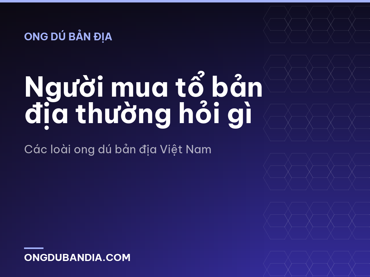 Người mua tổ bản địa thường hỏi gì